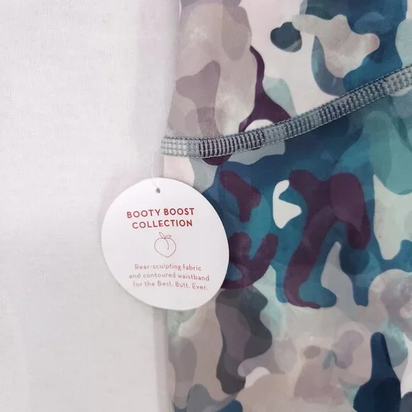 Spanx Legging Womens Small  7/8 Booty Boost Painted Camo Pink Active Yoga Pants - Picture 9 of 16